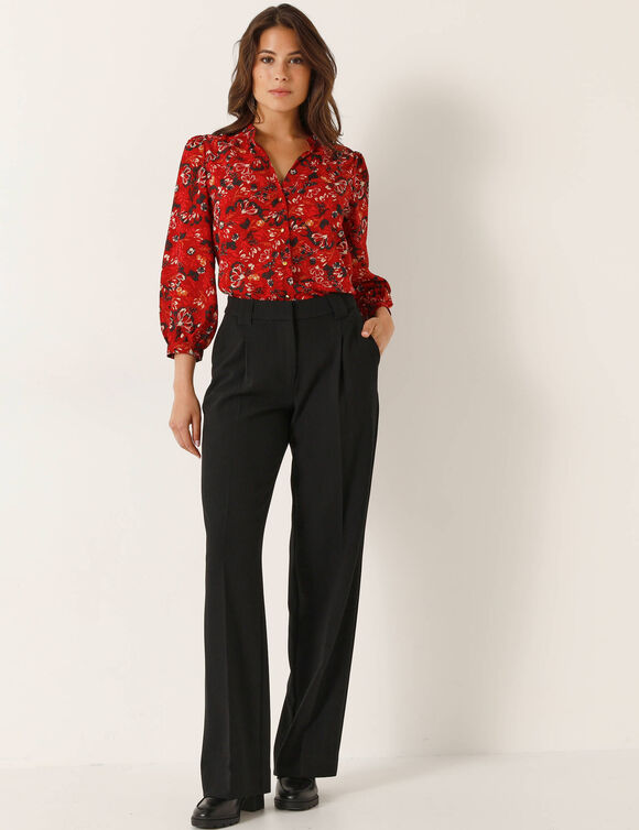 Chemisier imprimé floral (rouge / indigo) Chemisier imprimé floral (rouge / indigo)